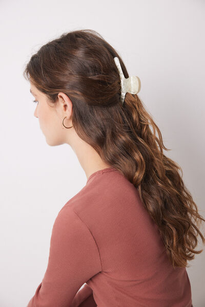 Womensecret Barrette à cheveux en nacre blanche beige