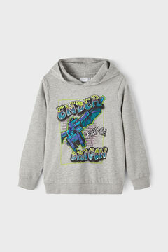 Womensecret Sweatshirt für Jungen MINECRAFT mit Kapuze Grau