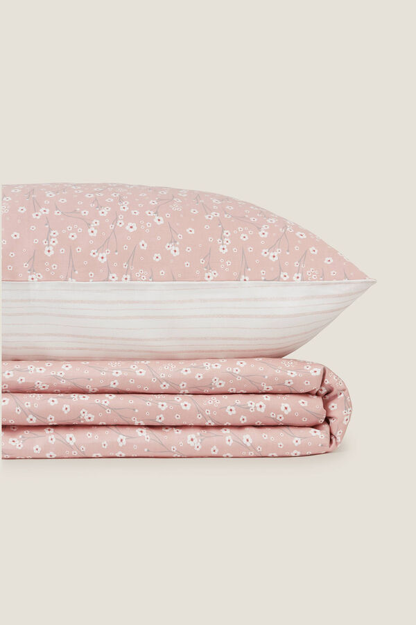 Womensecret Floral sateen cotton sheet pink
