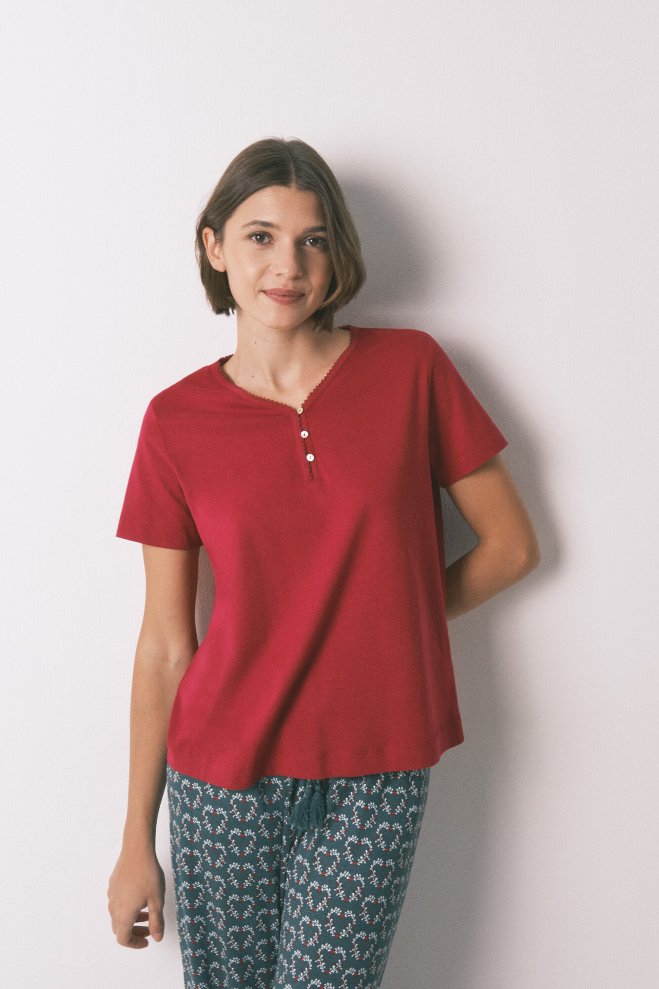 Women'secret 100% cotton red short sleeve T-shirt