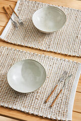 Calma House Mantel individual de yute y algod&oacute;n crudo West amarillo