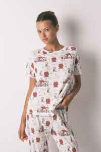 Women'secret Pijama Capri canal&eacute; estampado Snoopy