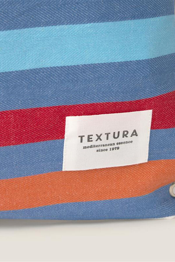 Textura Beigefarbener Kulturbeutel aus Baumwolle mit Print