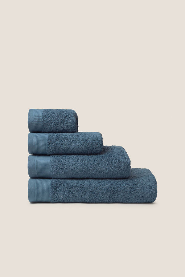 Womensecret Toalha duche friso algodão egípcio 70 x 140 cm. azul