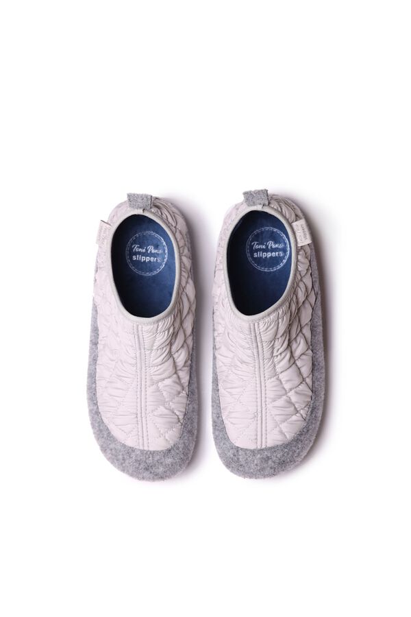 Toni Pons Felt and puffer fabric slippers grey