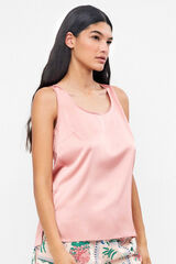 Gisela Camiseta tirantes tejido satinado rosa
