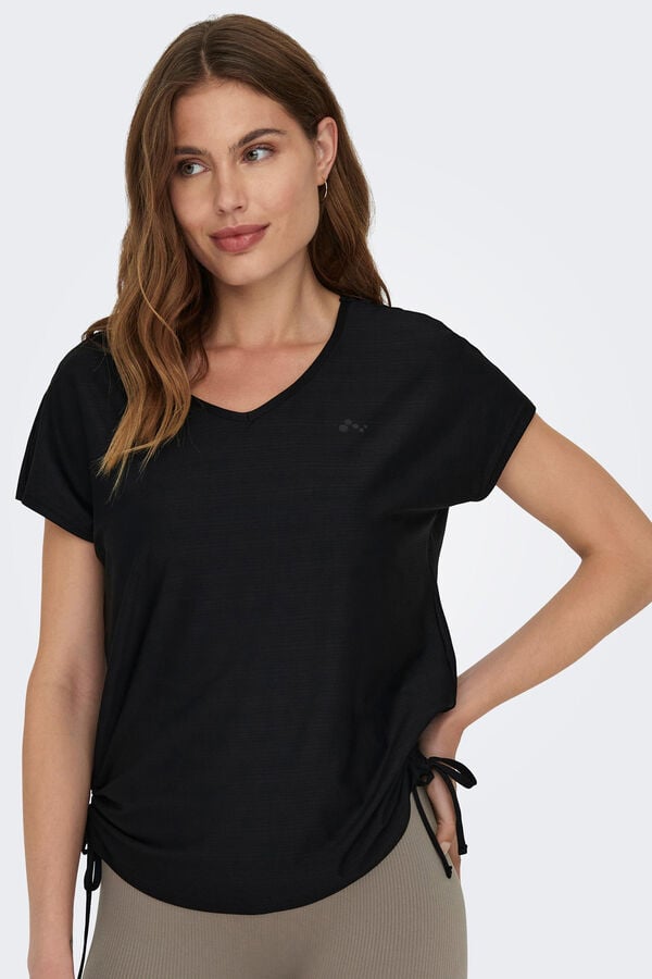 Womensecret T-shirt com ajuste lateral preto