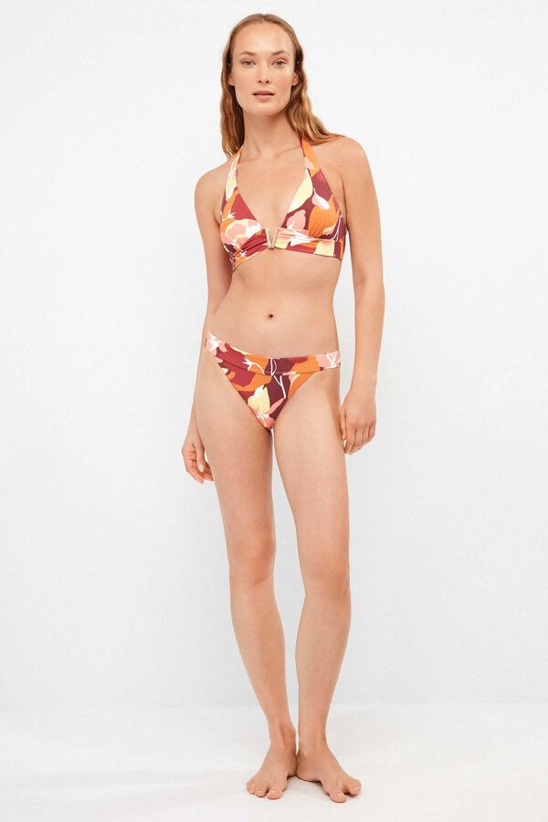 Gisela Braga bikini cl&aacute;sica print retro geom&eacute;trico blanco