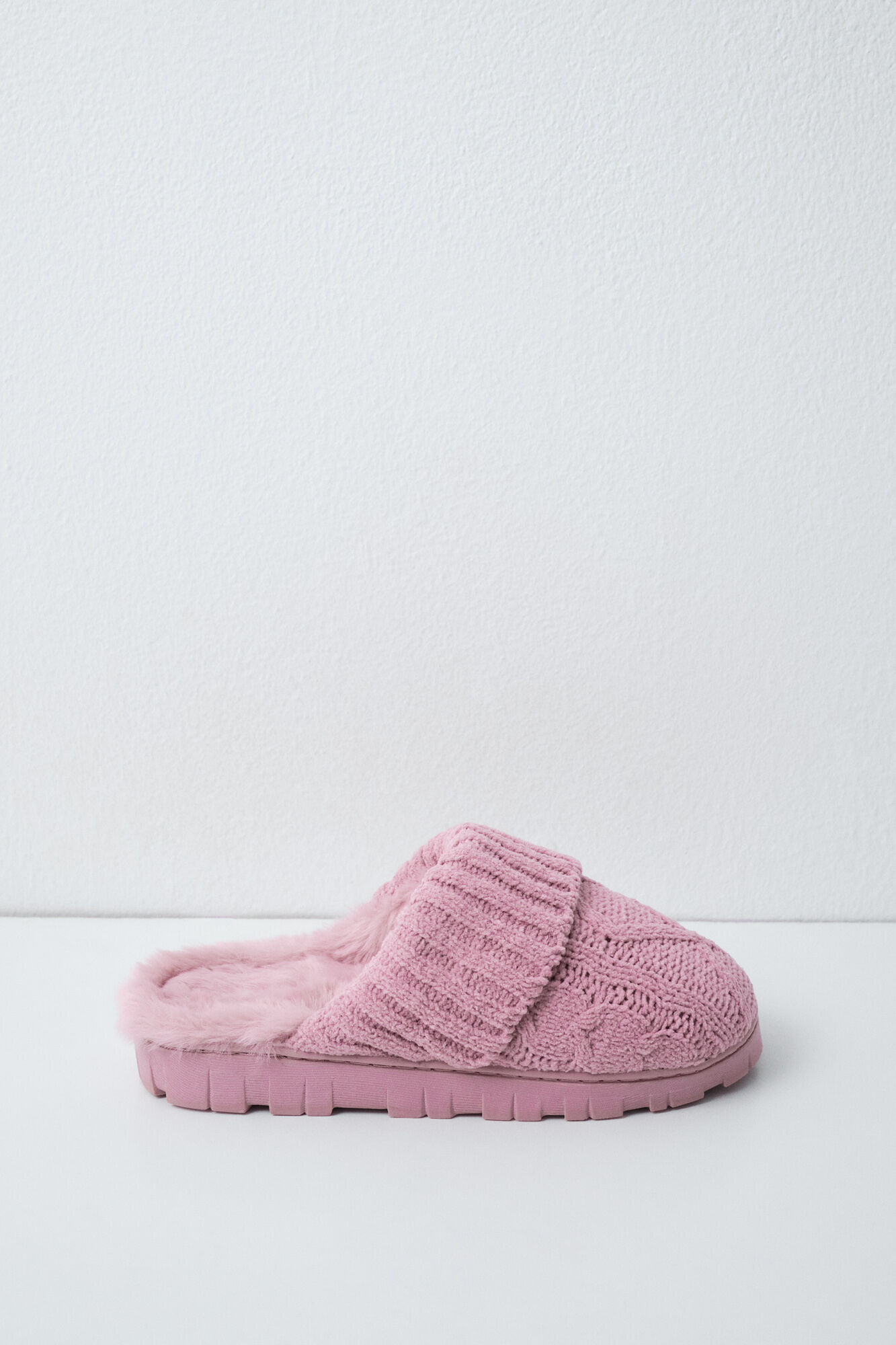 Women'secret Pantoufles en maille rose