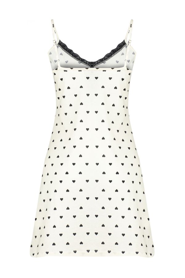 Trendyol Camis&oacute;n lencero encaje corazones marfil