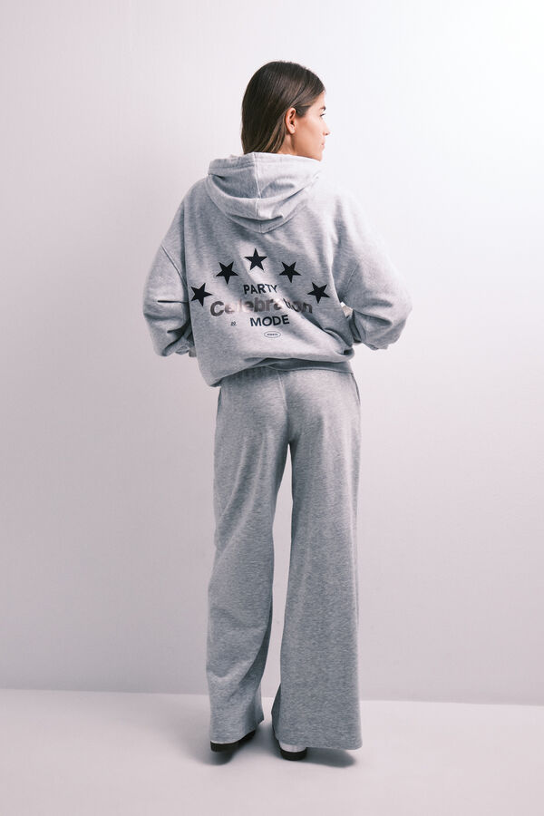 HI&BYE Grey long trousers with studs grey