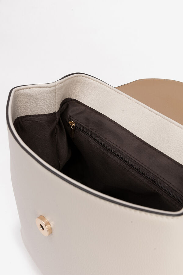 Vilanova Mochila bucket com aba bege