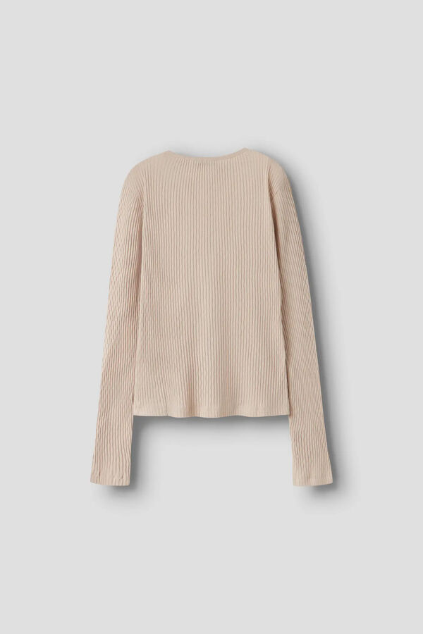 Lmtd Camiseta de pointelle de manga larga gris