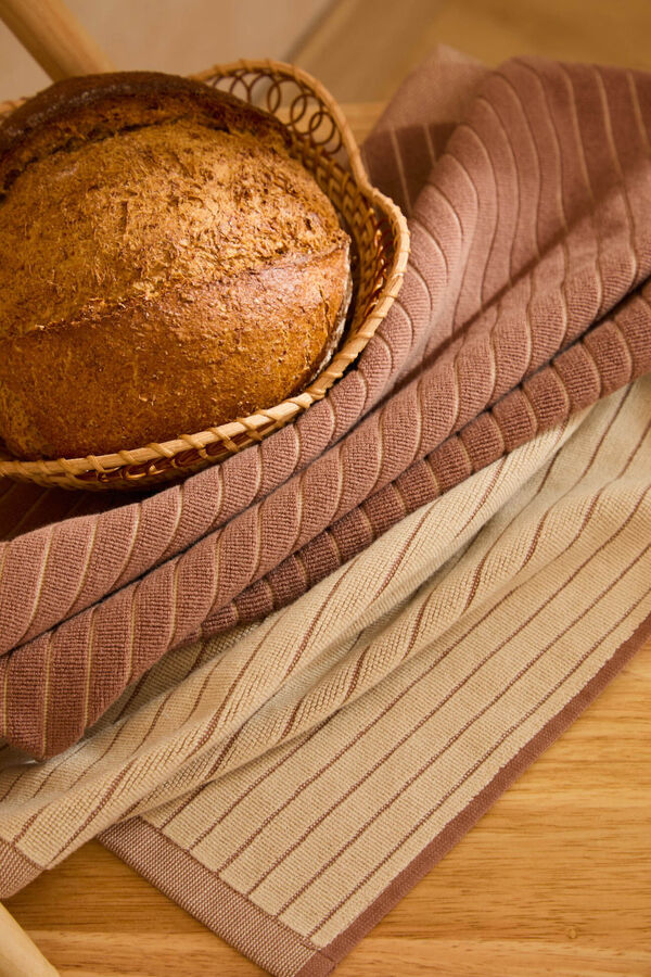 Calma House Brown terry kitchen towel set of 2 Lisboa 50x50 nude