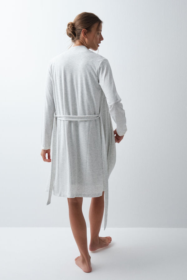 Women'secret Grey long robe with belt grey