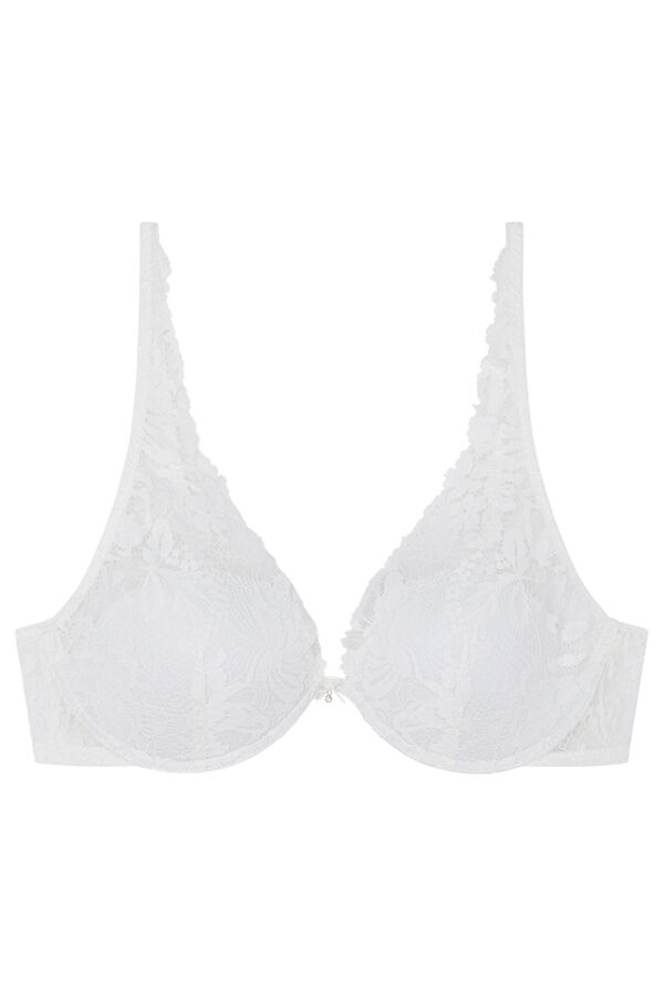 Womensecret INTUITIVE White lace padded halterneck bra 