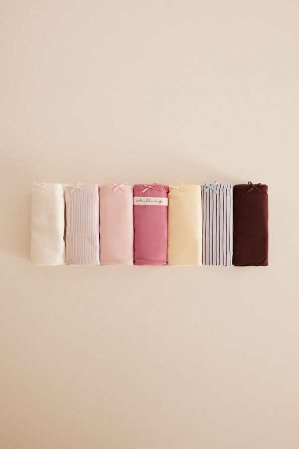 Womensecret Packung mit 7 Streifen panties Slips aus Baumwolle mit Print