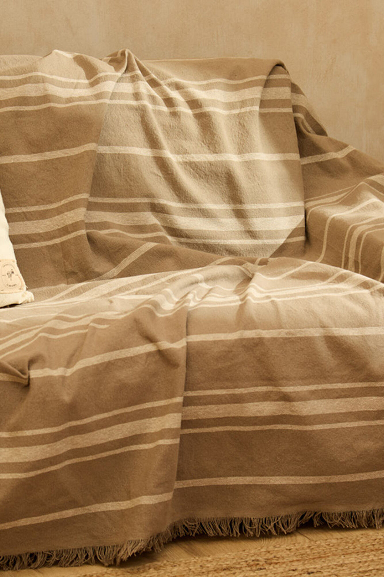 Calma House Sorento Tagesdecke aus Baumwolle mit Streifen