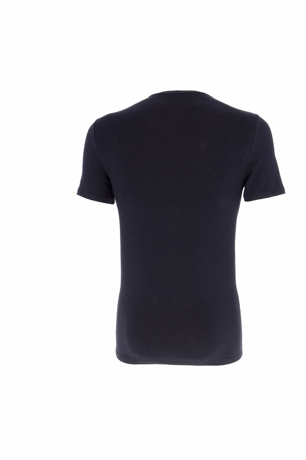 Womensecret Men's thermal round neck short-sleeved T-shirt Crna