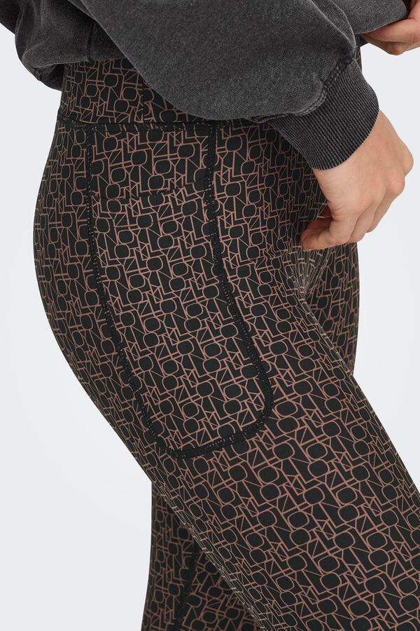 Only Play High- rise print leggings. black