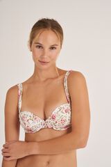 Bohodot Floral balconette bikini top white