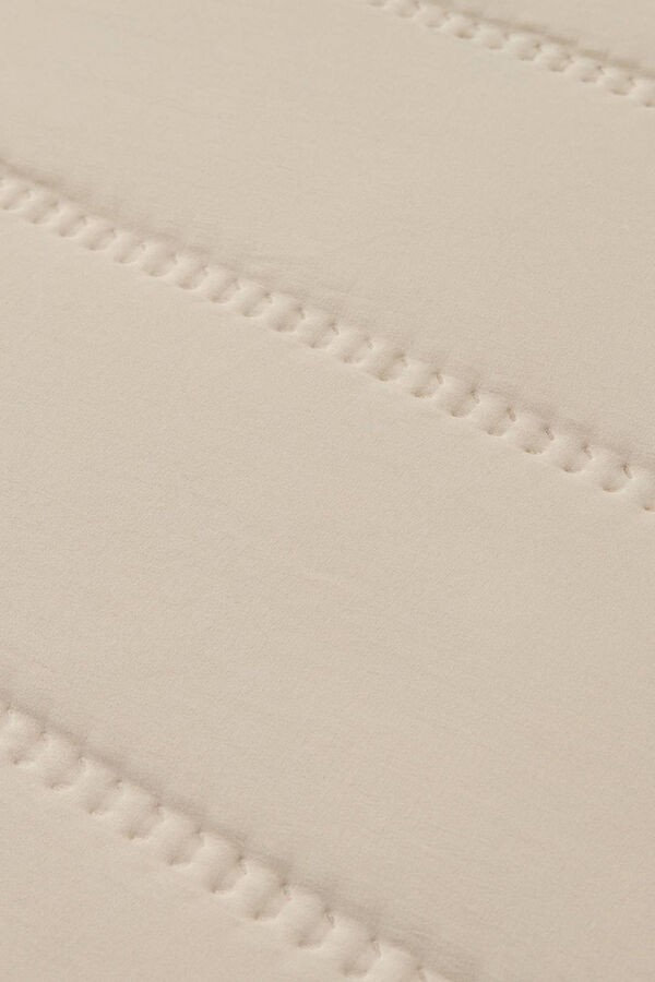 Textura Reversible microfibre and faux shearling duvet beige