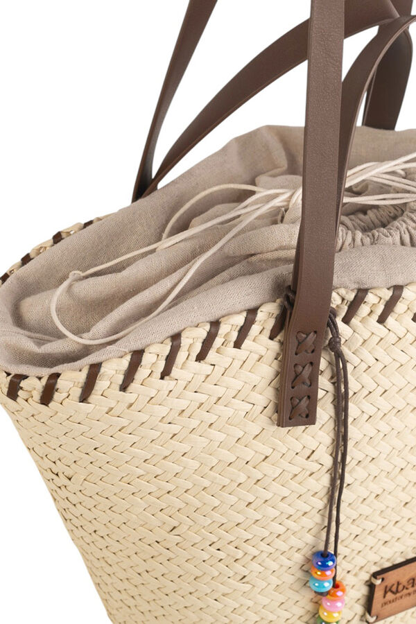 Kbas Cesta de fibra natural bege