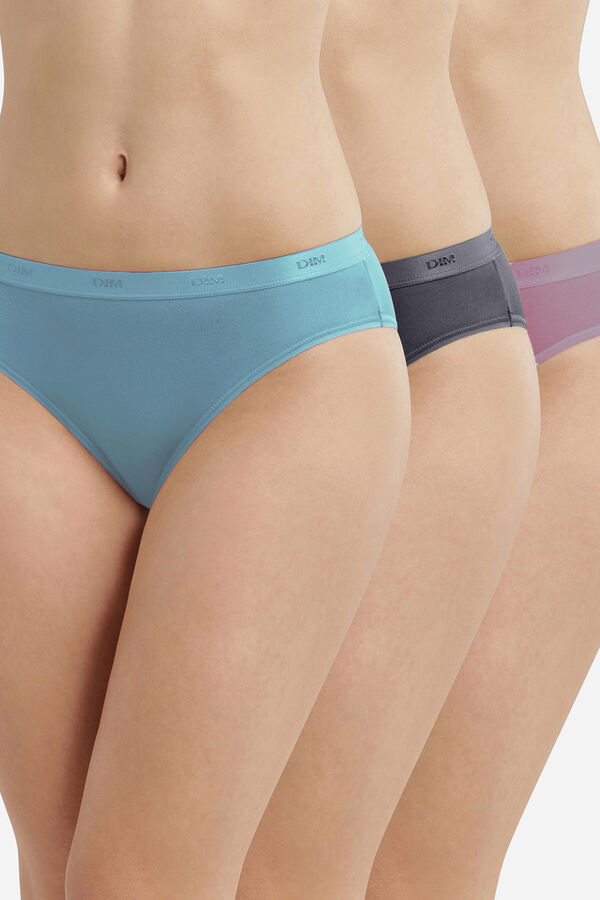 DIM Pack of 3 stretch cotton briefs blue