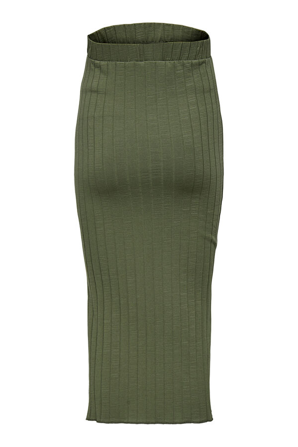 Only Maternity Saia midi canelada maternity  verde