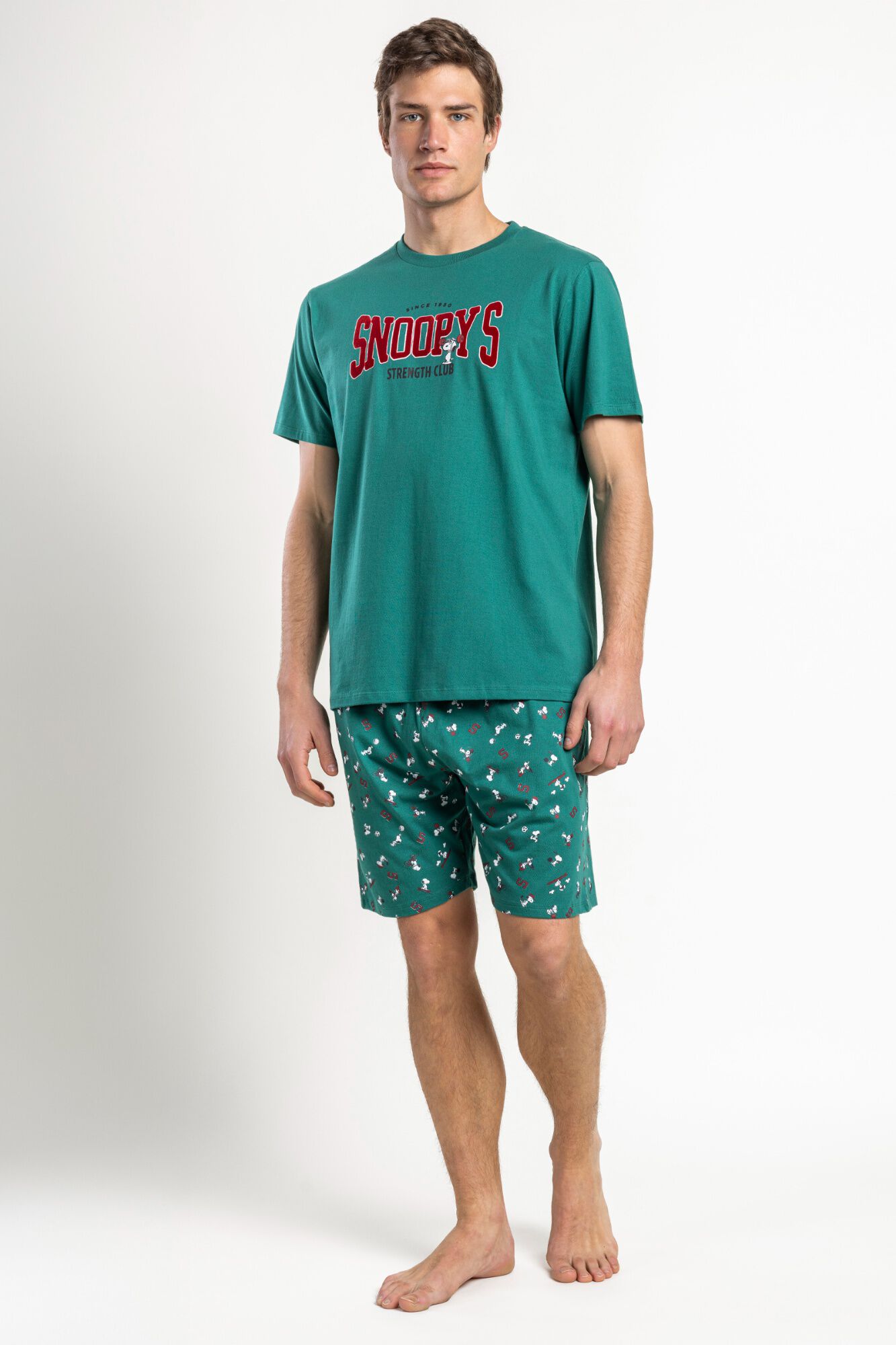 Admas Pijama corto Snoopy bordado