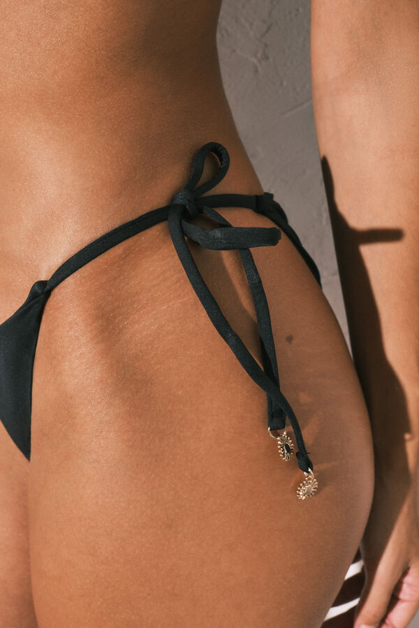 Women'secret Black classic straps bikini bottoms black