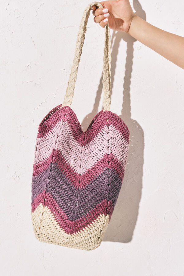 Women'secret Multicoloured raffia shoulder bag printed