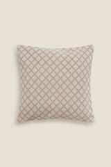 Womensecret Geometric embroidered cushion cover gris