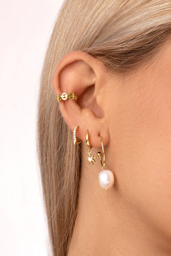 Womensecret Gold Polar Star Earrings Žuta