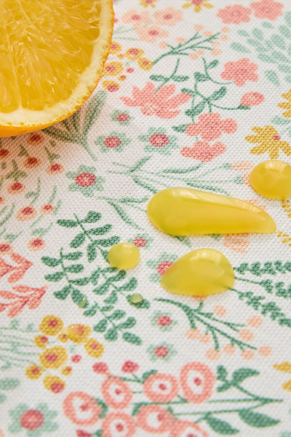 Textura Toalha antimanchas algod&atilde;o flores estampado