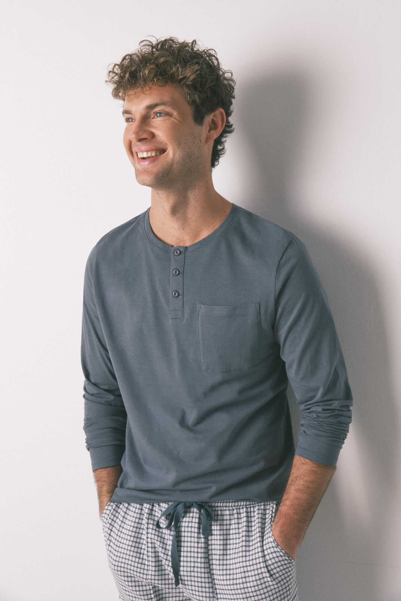 Women'secret Men's long pyjamas, 100% cotton, green plaid