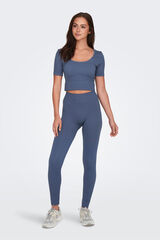Only Play Legging canelada azul sem costura azul