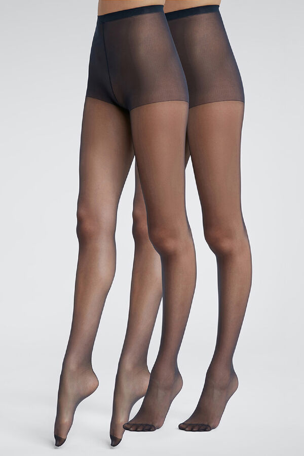 Dim Pack de 2 pantys opaca satinada 15 Deniers azul