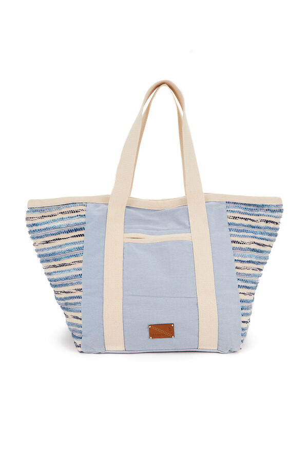 Abbacino Bolsa de playa print rayas azul
