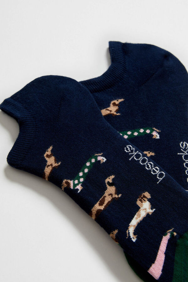 Besocks Calcetines tobilleros perro salchicha azul