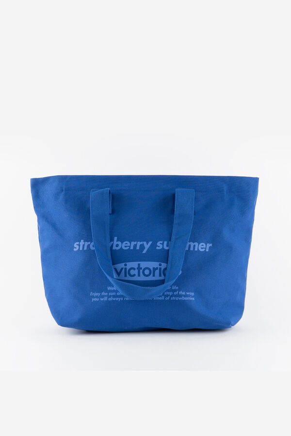 Victoria Bolso shopper algod&oacute;n doble asa azul