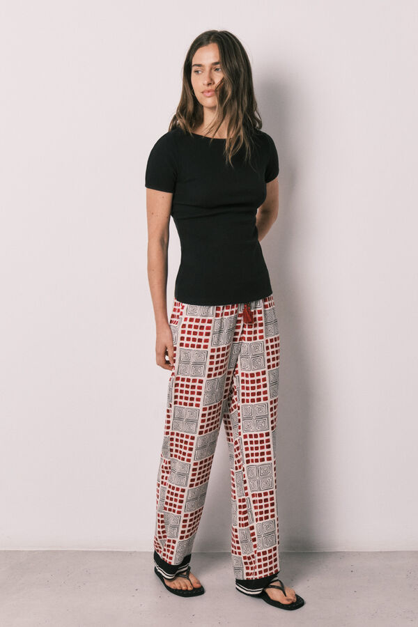 Women'secret Pyjama long &agrave; manches courtes en coton noir