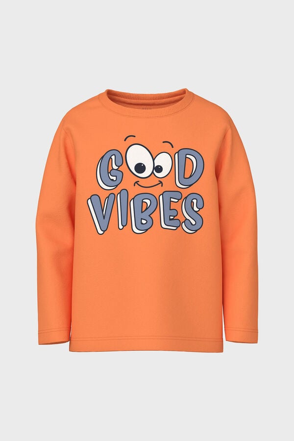 Womensecret Camiseta niño con print divertido naranja