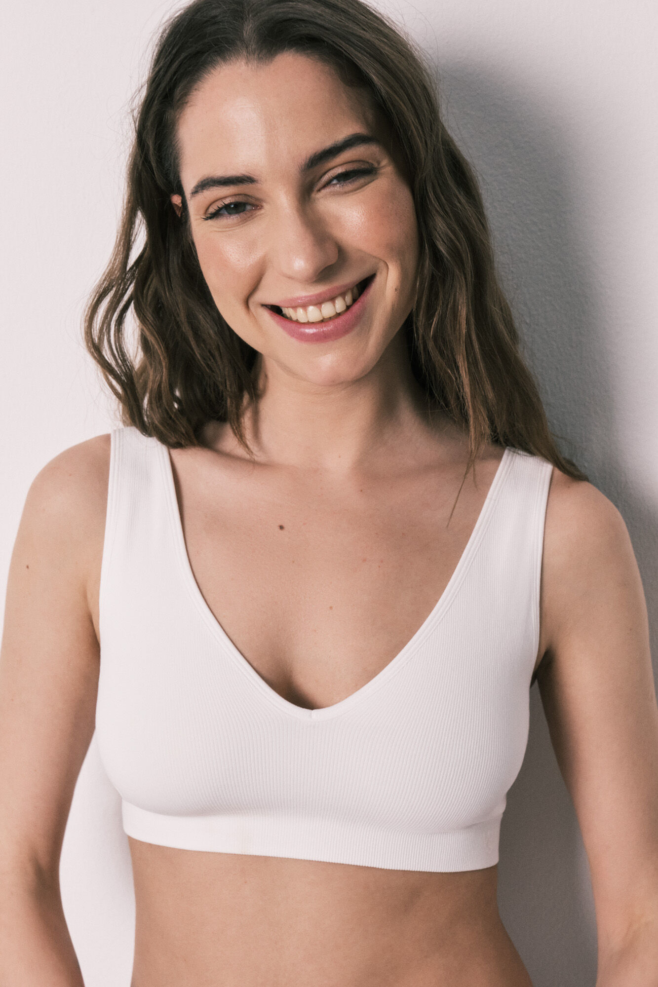 Women'secret White plain clean cut halter top