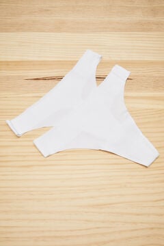 Womensecret Cotton Thong  2-Pack fehér