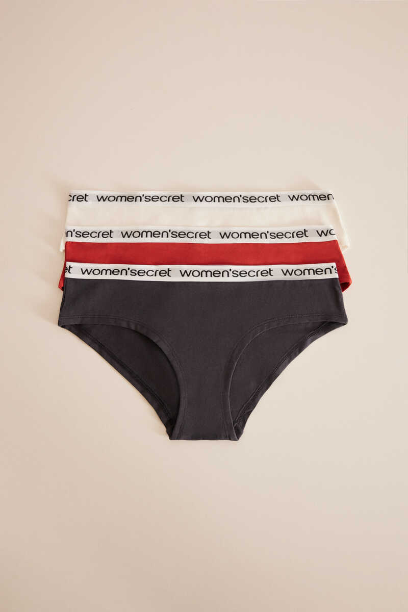 logo panties | wide | panties 3-pack Women\'s WomenSecret cotton logo with