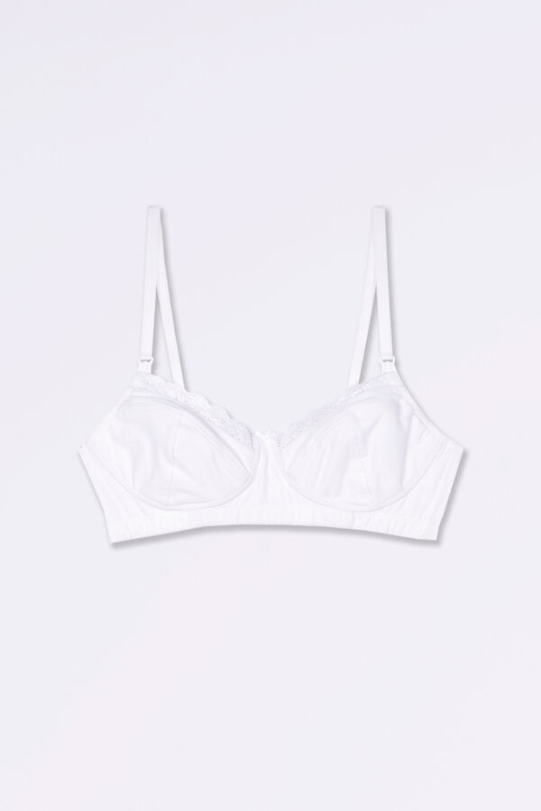 Womensecret Essential cotton nursing bra white
