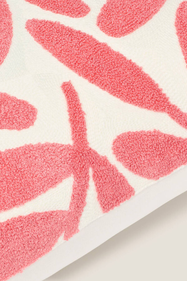 Textura Funda Coj&iacute;n Hojas Bordadas red