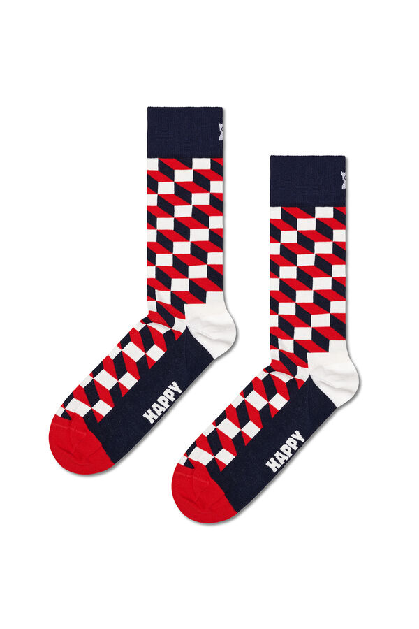 Happy Socks Calcetín efecto óptico rojo