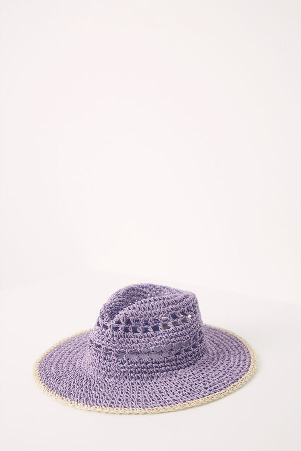 Womensecret Sombrero tejido crochet lila morado/lila